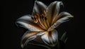 Blossomed beautiful lily flower closeup on a dark background