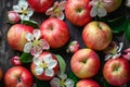 Blossoming Apple flowers plate nature. Generate Ai Royalty Free Stock Photo