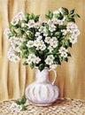 Blossoming apple-tree in a white jug Royalty Free Stock Photo