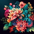 Blossoming Beauty: A Colorful Floral Bouquet Decoration