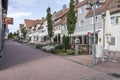 Blossoming flowerbeds in central street, Freudenstadt, Black Forest, Germany