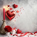 Blossoming Love: Hearts, Flowers, and Gifts Convey Affection Royalty Free Stock Photo