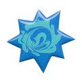 Blot of blue green nail polish shaped star isolated on white Royalty Free Stock Photo