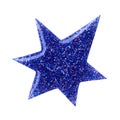 Blot of dark blue nail polish shaped star isolated on white Royalty Free Stock Photo