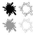 Blot Ink spot Paint splash icon outline set black grey color vector illustration flat style image Royalty Free Stock Photo