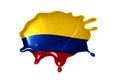 Blot with national flag of colombia