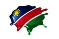 Blot with national flag of namibia