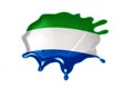 Blot with national flag of sierra leone