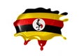 Blot with national flag of uganda