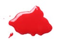Blot of red printer ink isolated on white, top view Royalty Free Stock Photo