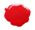 Blot of red printer ink isolated on white, top view Royalty Free Stock Photo