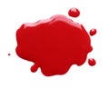 Blot of red printer ink isolated on white, top view Royalty Free Stock Photo