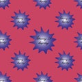 Blot seamless pattern with the inscription February 29 leap day. Violet spot with black text on a coral isolated background.