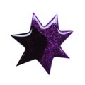 Blot of violet black nail polish shaped star isolated on white Royalty Free Stock Photo