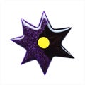 Blot of violet, black and yellow nail polish shaped star isolated on white Royalty Free Stock Photo