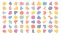 Blotch shapes. Organic blob, irregular abstract liquid color silhouettes. Random fluid bubble, smooth splodge, pebble