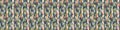 Blotched Space Dye Broken Stripe Seamless Banner Pattern. Mottled Variegated Melange Border Background. Random Vertical Rough