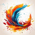 Blotchy Symphony: Vibrant Abstract in Vector Style