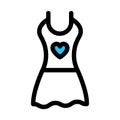 Blouse, camisole fill vector icon which can easily modify or edit