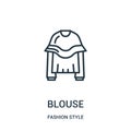 blouse icon vector from fashion style collection. Thin line blouse outline icon vector illustration