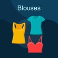 Blouses flat concept vector icon