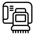 Blow dryer icon outline vector. Automated public toilet drier