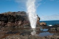 Blow hole with Rainbow, Maui HI Royalty Free Stock Photo