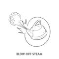 Blow off steam idiom vector