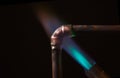 Blow Torch Flame and Copper Pipe Royalty Free Stock Photo