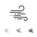 Blow, Weather, Wind, Spring Bold and thin black line icon set