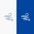 Blow, Weather, Wind, Spring Line and Glyph Solid icon Blue banner Line and Glyph Solid icon Blue banner