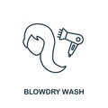 Blowdry Wash icon. Line element from hairdresser collection. Linear Blowdry Wash icon sign for web design, infographics Royalty Free Stock Photo