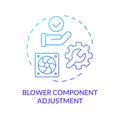 Blower component adjustment blue gradient concept icon Royalty Free Stock Photo