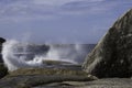 Blowhole at Bicheno erupting water in Tasmania, Australia