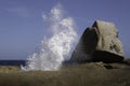 Blowhole at Bicheno erupting water in Tasmania, Australia Royalty Free Stock Photo