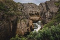 Blowhole in Pancake Rocks, Punakaiki, New Zealand travel destination