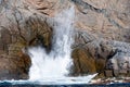 Blowhole spouting water