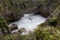 Blowhole view seen from the walktrack at Pancake rocks, New Zealand