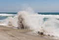 Blowholes on beach Royalty Free Stock Photo
