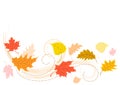 Blowing Autumn Fall Leaves/eps Royalty Free Stock Photo