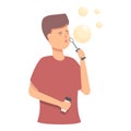 Blowing bubbles icon cartoon vector. Child soap Royalty Free Stock Photo