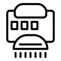 Blowing hand dryer icon outline vector. Electric warm airflow machinery