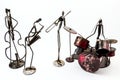 Creative figures of musicians, saxophone, violoncellist, drummer