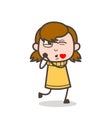 Blowing Kisses - Cute Cartoon Girl Illustration Royalty Free Stock Photo