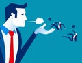 Blown away. Manager dismiss employees. Concept business labor vector illustration