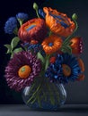 Blown-Glass Flower Bouquet in Photorealism