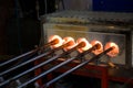 Blowpipes in furnace Royalty Free Stock Photo