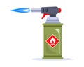 blowtorch with blue flame for construction. Royalty Free Stock Photo