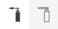 Blowtorch thin line icon set