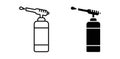Blowtorch thin line icon set